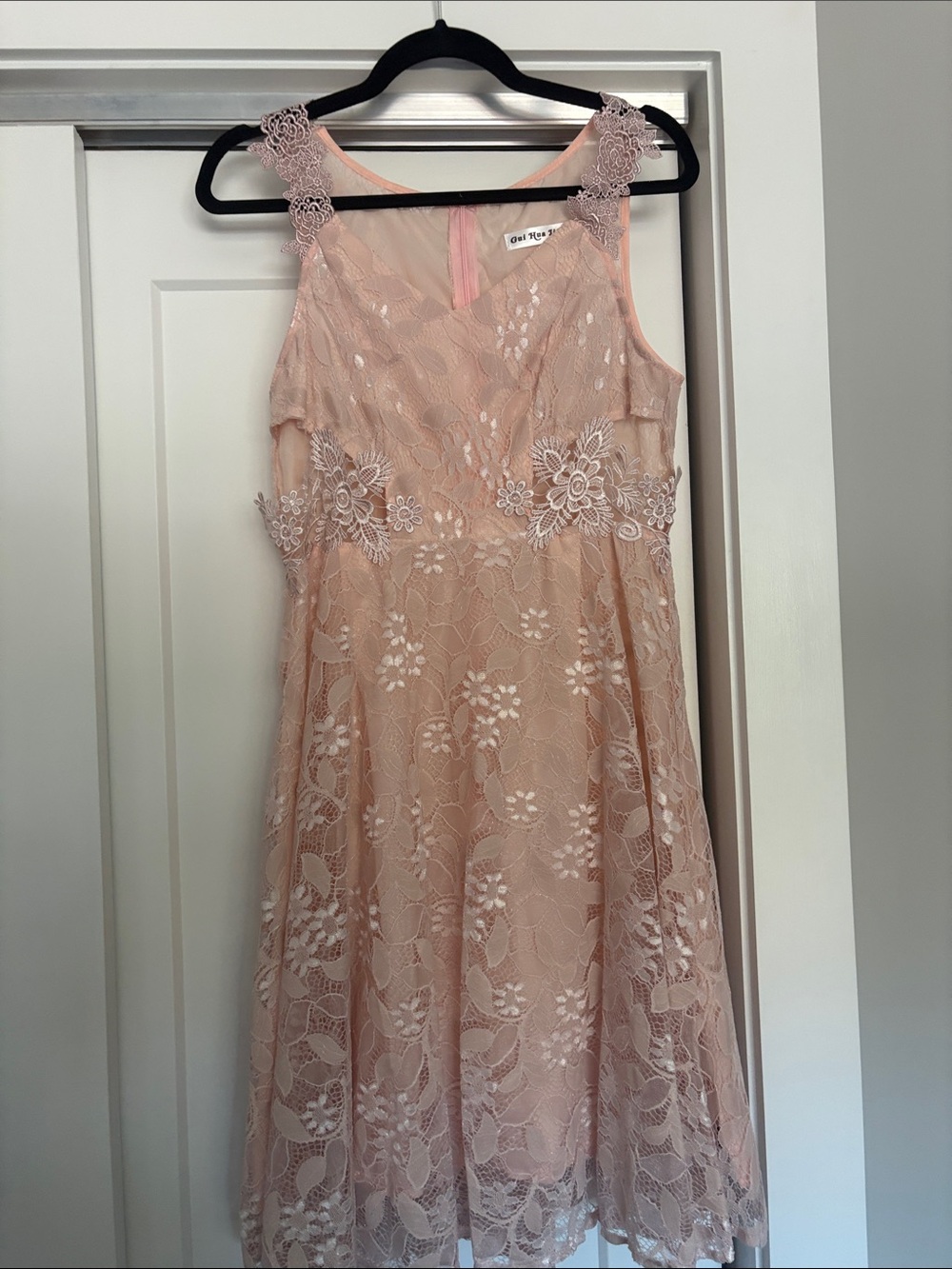 Lace Overlay Dress in Blush Pink Jrs Lg